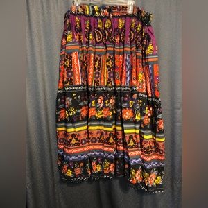 3X Phool Colorful Boho Full Length Skirt, Plus Size, Gently Worn and Washed